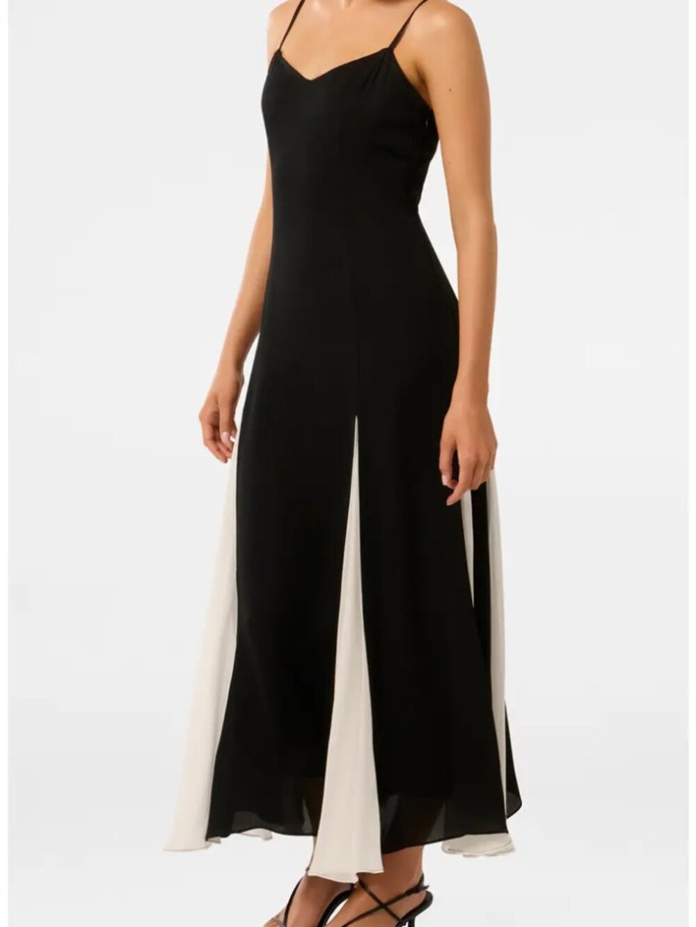 Ever New Dahlia Contrast Godet Pleat Gown. Sz: 0